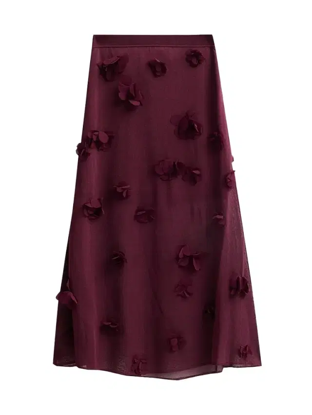 Women's Cora Floral Appliqué Midi Skirt - Fig - Size Large