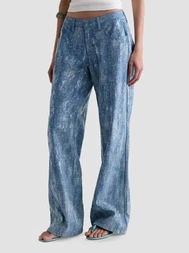 AG Jeans Women's Adria Sequined Low-Rise Wide-Leg Jeans - Next To Water - Size 32 | Thumbnail 7 AG Jeans Women's Adria Sequined Low-Rise Wide-Leg Jeans - Next To Water - Size 32 | Thumbnail 7