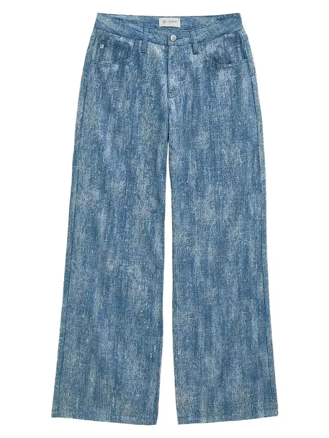 AG Jeans Women's Adria Sequined Low-Rise Wide-Leg Jeans - Next To Water