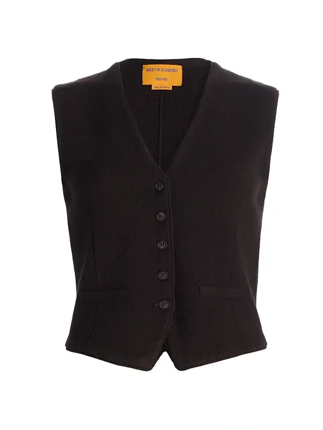 Guest in Residence Women's Cashmere Knit Tailored Vest - Burnt Cocoa