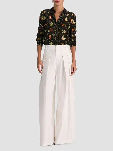 ALICE + OLIVIA Women's Willa Printed Button-Front Top - Harvest | Thumbnail 2