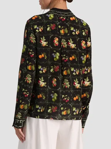 ALICE + OLIVIA Women's Willa Printed Button-Front Top - Harvest | Thumbnail 3