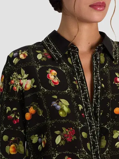 ALICE + OLIVIA Women's Willa Printed Button-Front Top - Harvest | Thumbnail 5