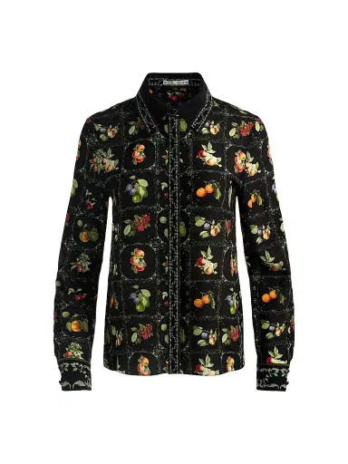 ALICE + OLIVIA Women's Willa Printed Button-Front Top - Harvest | Thumbnail 1