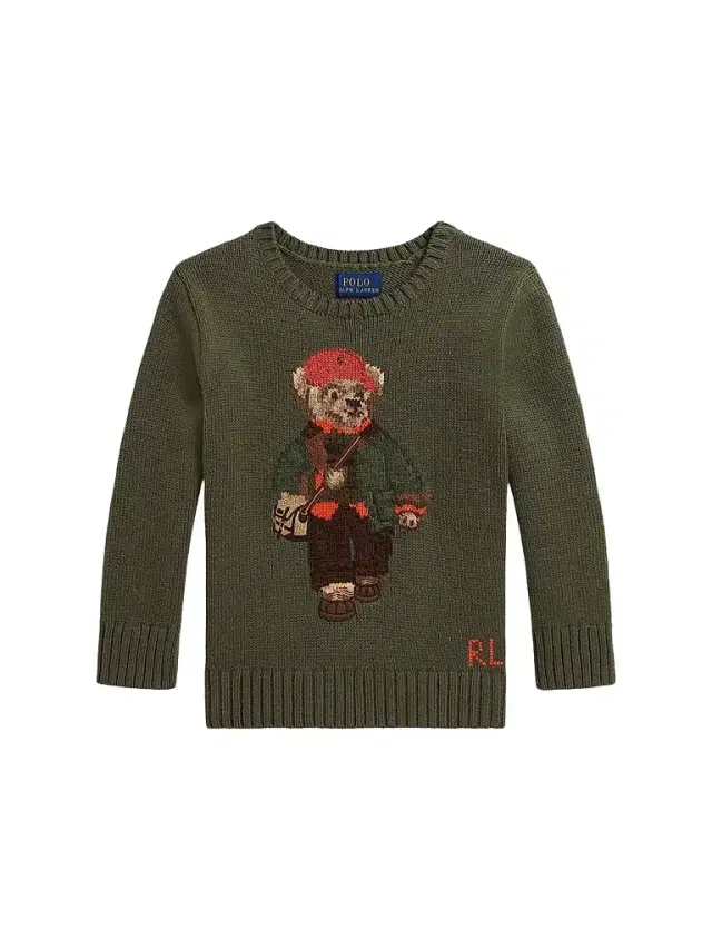 Polo Ralph Lauren Little Boy's & Boy's Polo Bear Crewneck Sweater - Cruise Olive