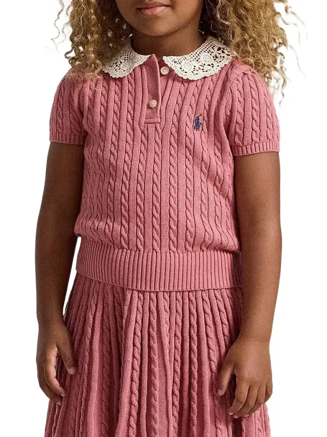 Polo Ralph Lauren Little Girl's & Girl's 2-Piece Polo Sweater & Skirt Set - Canvas Pink