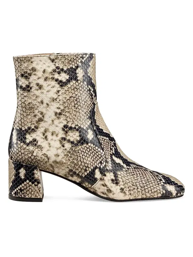 Stuart Weitzman Women's Maeve 50MM Snake-Embossed Leather Boots - Roccia