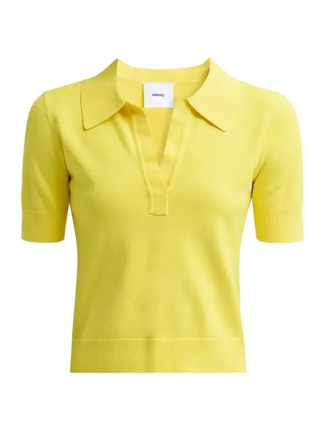 AKNVAS Women's Emma Yellow Knit Polo Top - Yellow
