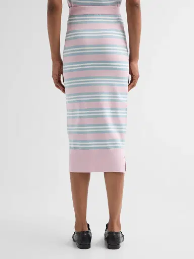 Aknvas Women's Rosalyn Striped Knit Midi Pencil Skirt | Thumbnail 3 Aknvas Women's Rosalyn Striped Knit Midi Pencil Skirt | Thumbnail 3