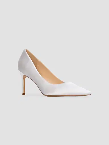 Black Suede Studio Women's Mia 80MM Satin Pumps - White Satin - Size 12 | Thumbnail 2