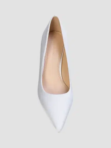 Black Suede Studio Women's Mia 80MM Satin Pumps - White Satin - Size 12 | Thumbnail 3