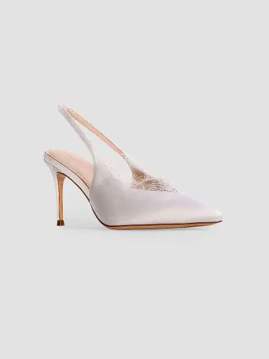 Black Suede Studio Women's Royale 80MM Satin Pumps - White Satin - Size 12 | Thumbnail 2