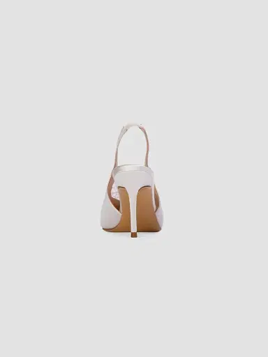 Black Suede Studio Women's Royale 80MM Satin Pumps - White Satin - Size 12 | Thumbnail 3