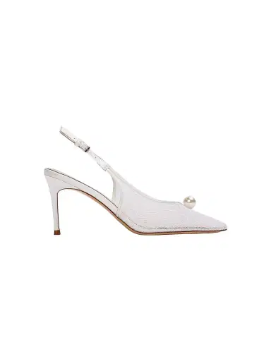 Black Suede Studio Women's Reina 80MM Lace Pumps - Ivory Lace - Size 12 | Thumbnail 1
