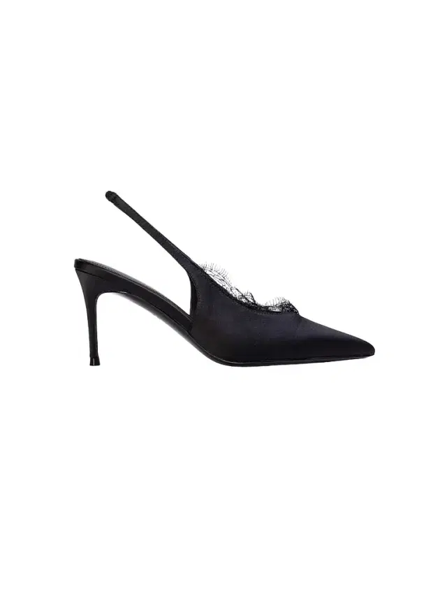 Black Suede Studio Women's Royale 80MM Satin Pumps - Black Satin