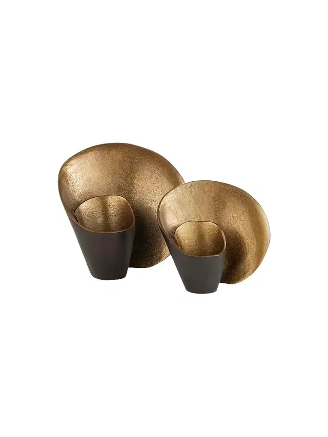Arteriors Demarco 2-Piece Brass Figurine Set - Gold