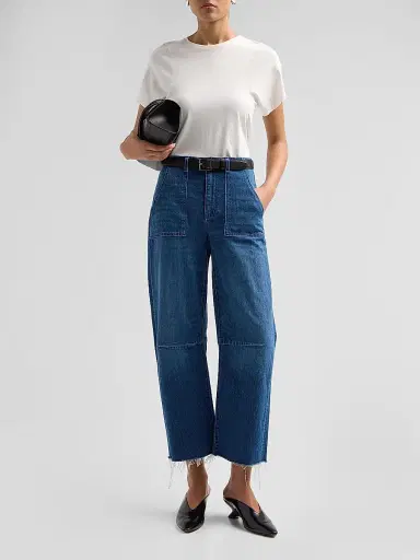 Le Jean Women's Utility Soft Barrel-Leg Crop Jeans | Thumbnail 2 Le Jean Women's Utility Soft Barrel-Leg Crop Jeans | Thumbnail 2