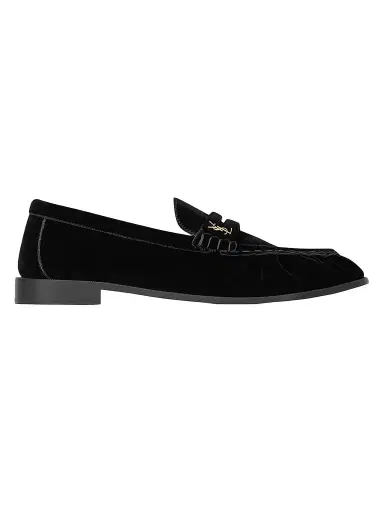 Saint Laurent Men's Le Loafers Supple in Velvet | Thumbnail 1 Saint Laurent Men's Le Loafers Supple in Velvet | Thumbnail 1