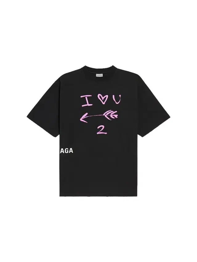 Balenciaga Men's I Love U Medium Fit T-Shirt - Black