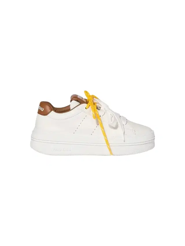Miu Miu Women's Leather Sneakers - White Yellow
