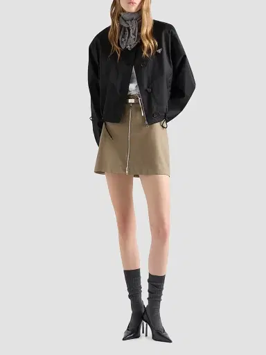 Prada Women's Chino Mini-Skirt with Zipper - Khaki - Size 10 | Thumbnail 2 Prada Women's Chino Mini-Skirt with Zipper - Khaki - Size 10 | Thumbnail 2