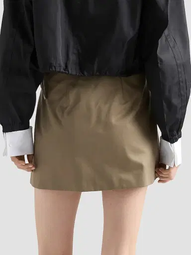 Prada Women's Chino Mini-Skirt with Zipper - Khaki - Size 10 | Thumbnail 4 Prada Women's Chino Mini-Skirt with Zipper - Khaki - Size 10 | Thumbnail 4