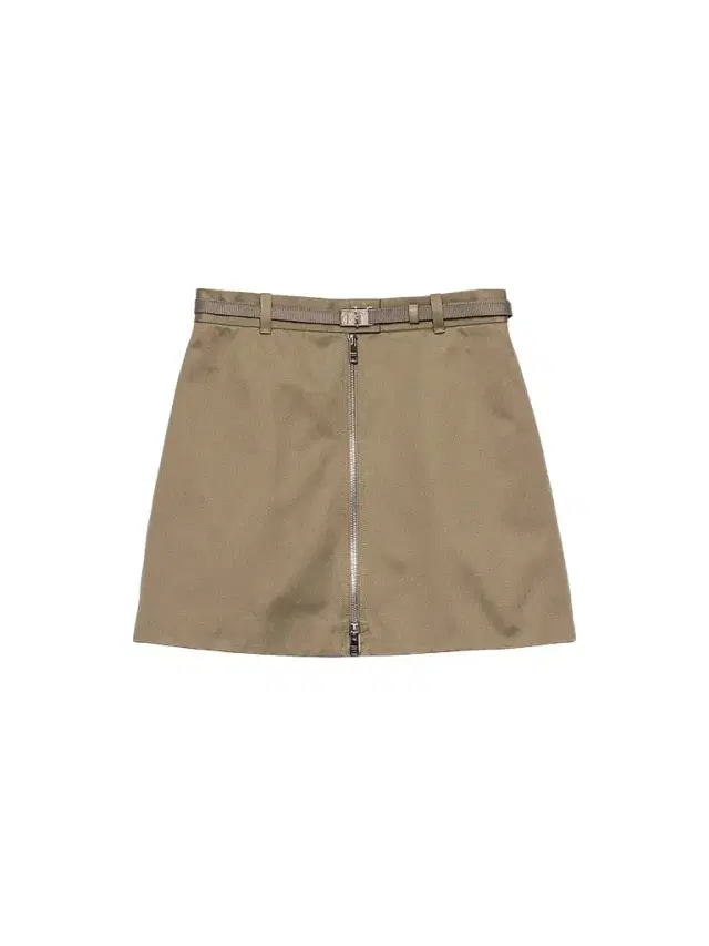 Prada Women's Chino Mini-Skirt with Zipper - Khaki