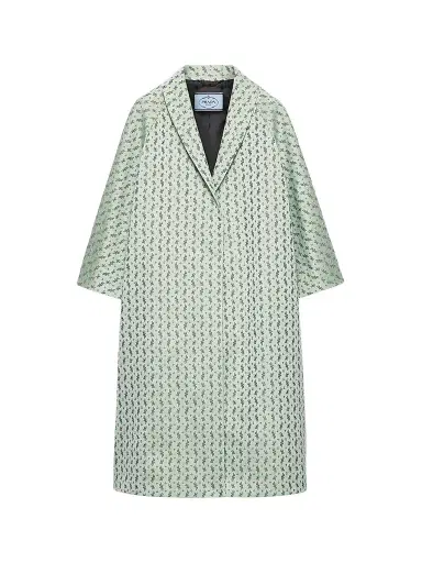 Prada Women's Single-Breasted Floral Jacquard Duchesse Coat - Green - Size 4 | Thumbnail 1 Prada Women's Single-Breasted Floral Jacquard Duchesse Coat - Green - Size 4 | Thumbnail 1