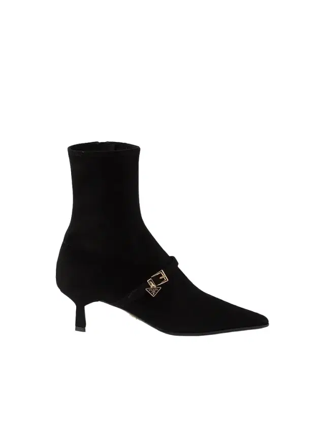 Prada Women's Stretch Suede Booties - Black