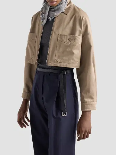 Prada Women's Chino Blouson Jacket - Khaki | Thumbnail 2