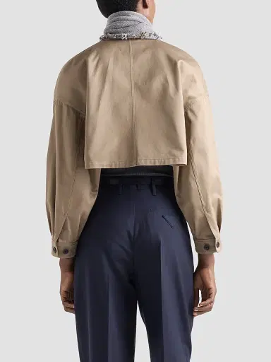 Prada Women's Chino Blouson Jacket - Khaki | Thumbnail 3