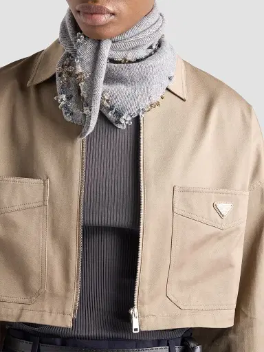 Prada Women's Chino Blouson Jacket - Khaki | Thumbnail 4