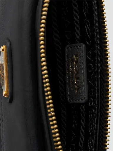 Prada Women's Nappa Leather Wallet with Shoulder Strap - Black | Thumbnail 4 Prada Women's Nappa Leather Wallet with Shoulder Strap - Black | Thumbnail 4