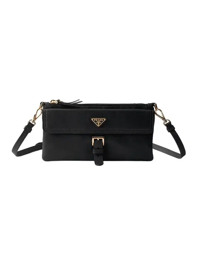 Prada Women's Nappa Leather Wallet with Shoulder Strap - Black