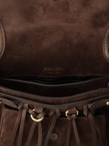 Prada Women's Corsaire Suede Mini Shoulder Bag | Thumbnail 4 Prada Women's Corsaire Suede Mini Shoulder Bag | Thumbnail 4