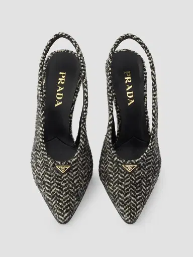 Prada Women's Chevron Slingback Pumps | Thumbnail 4 Prada Women's Chevron Slingback Pumps | Thumbnail 4
