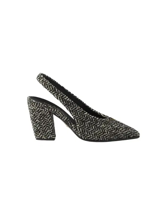 Prada Women's Chevron Slingback Pumps - Black Multicolor