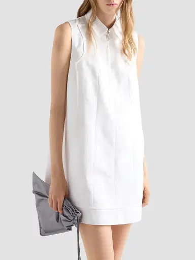 Prada Women's Chino Zipper Mini-Dress - White - Size 6 | Thumbnail 2 Prada Women's Chino Zipper Mini-Dress - White - Size 6 | Thumbnail 2