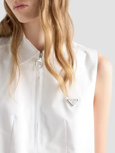 Prada Women's Chino Zipper Mini-Dress - White - Size 6 | Thumbnail 4 Prada Women's Chino Zipper Mini-Dress - White - Size 6 | Thumbnail 4