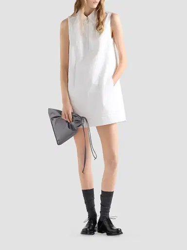 Prada Women's Chino Zipper Mini-Dress - White - Size 6 | Thumbnail 6 Prada Women's Chino Zipper Mini-Dress - White - Size 6 | Thumbnail 6