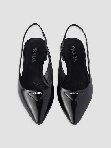 Prada Women's Brushed Leather Slingback Ballerinas | Thumbnail 2 Prada Women's Brushed Leather Slingback Ballerinas | Thumbnail 2