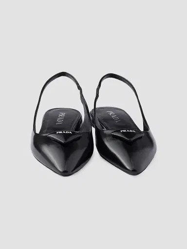Prada Women's Brushed Leather Slingback Ballerinas | Thumbnail 4 Prada Women's Brushed Leather Slingback Ballerinas | Thumbnail 4