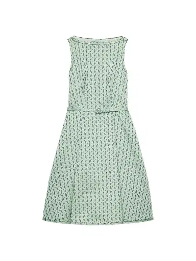 Prada Women's Floral Print Duchess Dress - Green - Size 6 | Thumbnail 1 Prada Women's Floral Print Duchess Dress - Green - Size 6 | Thumbnail 1
