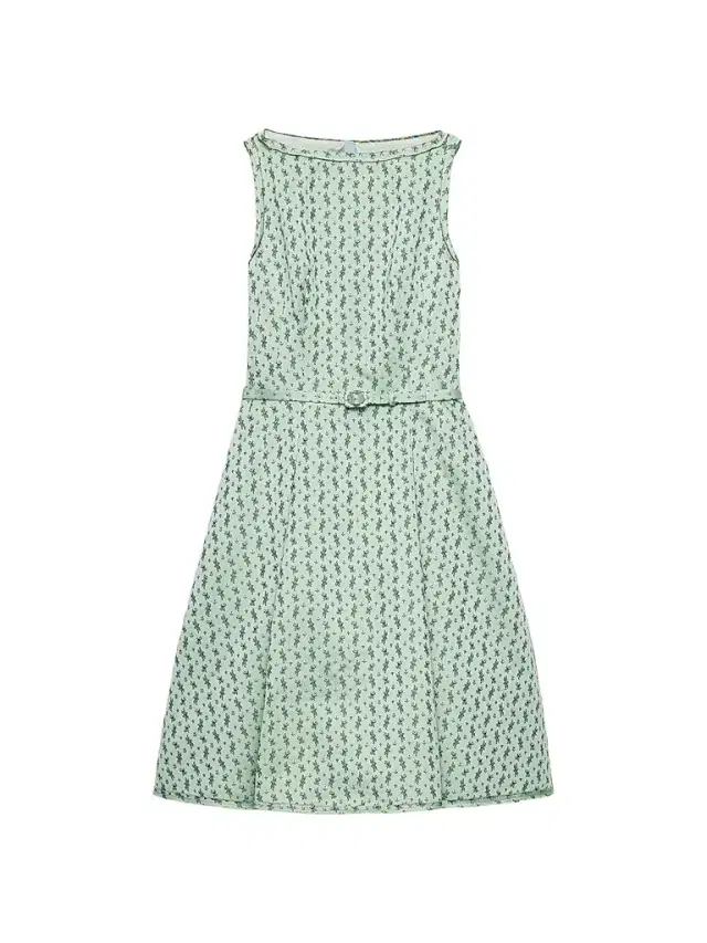 Prada Women's Floral Print Duchess Dress - Green
