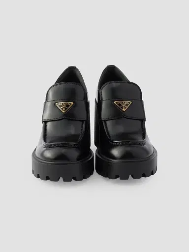 Prada Women's Brushed Leather Loafers | Thumbnail 2 Prada Women's Brushed Leather Loafers | Thumbnail 2