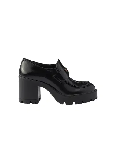 Prada Women's Brushed Leather Loafers | Thumbnail 1 Prada Women's Brushed Leather Loafers | Thumbnail 1