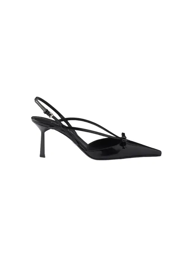 Women's Brushed Leather Slingback Pumps - Black - Size 12