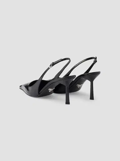 Prada Women's Brushed Leather Slingback Pumps - Black - Size 10 | Thumbnail 3 Prada Women's Brushed Leather Slingback Pumps - Black - Size 10 | Thumbnail 3