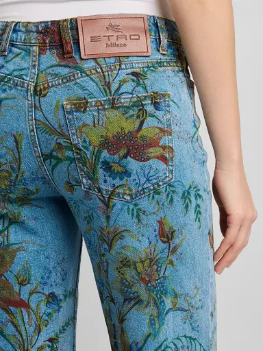 Etro Women's Floral Straight-Leg Jeans | Thumbnail 5 Etro Women's Floral Straight-Leg Jeans | Thumbnail 5
