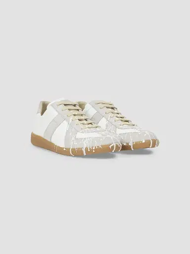 Maison Margiela Men's Replica Suede Low-Top Sneakers - White Off White | Thumbnail 2 Maison Margiela Men's Replica Suede Low-Top Sneakers - White Off White | Thumbnail 2